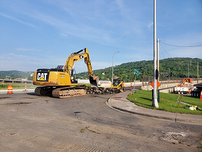 Earlier this summer (2019), crews completed work at the corner of Railroad Street and Garfield Avenue in anticipation of the Twin Ports Interchange project.